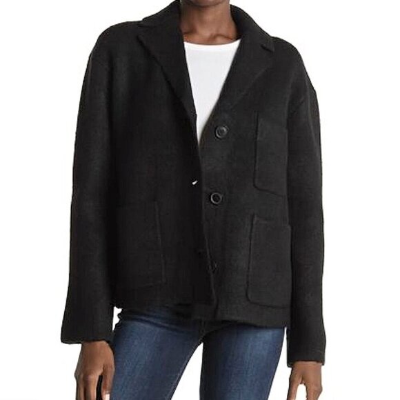 ATM - Large Oversize - Novelty Blend Sweater Jacket (Coatigan) in Black - Picture 6 of 13